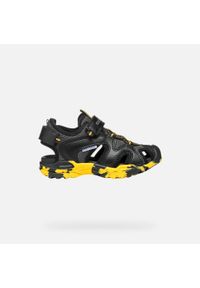 Geox - Sandały GEOX J BOREALIS B Czarny. Kolor: czarny, wielokolorowy, żółty. Materiał: syntetyk, tkanina. Sezon: lato