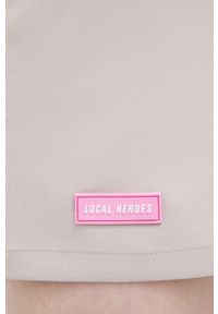 Local Heroes Spódnica kolor beżowy mini rozkloszowana. Stan: podwyższony. Kolor: beżowy. Materiał: tkanina #3
