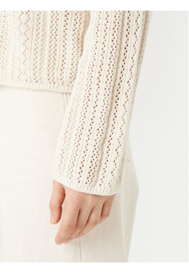 Pieces Kardigan Nuka 17155170 Beżowy Regular Fit. Kolor: beżowy. Materiał: bawełna