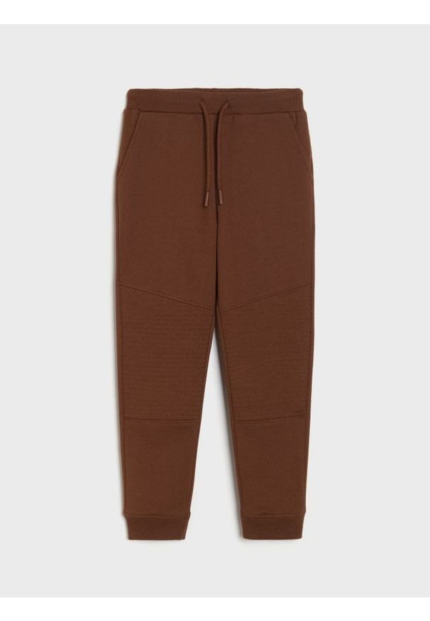 Sinsay - Spodnie jogger basic - brązowy. Kolor: brązowy