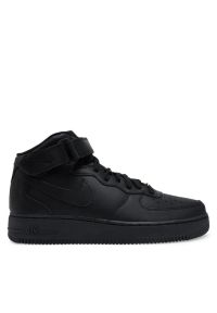 Nike - NIKE Air Force 1 '07 MID Sneakersy męskie. Okazja: na co dzień. Zapięcie: rzepy. Kolor: czarny. Materiał: guma, skóra. Szerokość cholewki: normalna. Model: Nike Air Force #1
