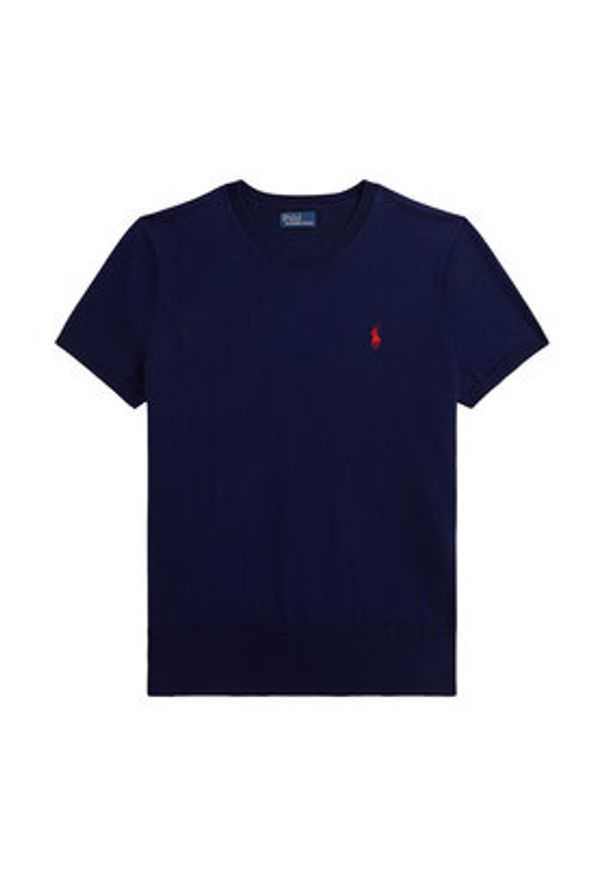 Polo Ralph Lauren T-Shirt 211971872004 Granatowy Slim Fit. Typ kołnierza: polo. Kolor: niebieski. Materiał: bawełna