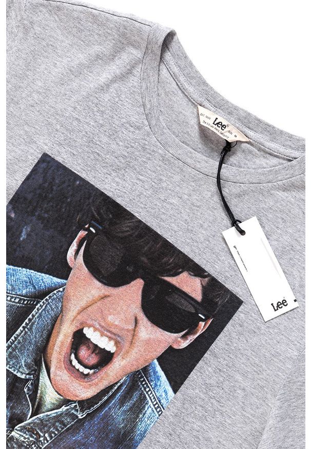 Lee - LEE T SHIRT PHOTO TEE GREY MELE L65UAI37. Wzór: melanż