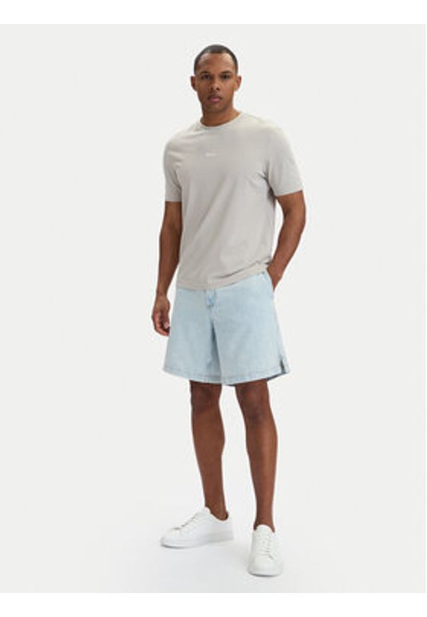 BOSS Szorty jeansowe Sandrew 50563627 Błękitny Relaxed Fit. Kolor: niebieski. Materiał: bawełna