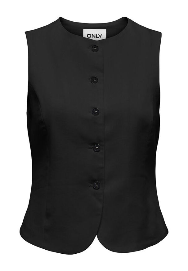 only - ONLY Kamizelka garniturowa Goa 15363724 Czarny Regular Fit. Kolor: czarny. Materiał: len