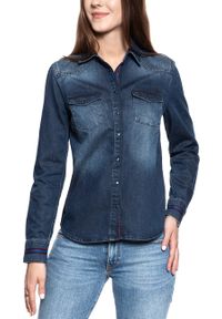 Mustang - KOSZULA JEANSOWA DAMSKA MUSTANG Denim Shirt 1008428 5000 687. Kolor: niebieski. Materiał: denim, jeans #6