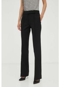 MICHAEL Michael Kors spodnie damskie kolor czarny proste medium waist. Okazja: na co dzień. Kolor: czarny. Materiał: materiał. Styl: casual