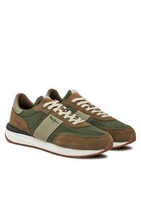 Pepe Jeans Sneakersy PMS60020 Khaki. Kolor: brązowy. Materiał: zamsz, skóra