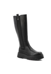 Big-Star - Czarne Kozaki Big Star Ocieplane Obuwie Damskie. Okazja: na co dzień. Wysokość cholewki: przed kolano. Kolor: czarny. Materiał: materiał. Szerokość cholewki: normalna. Sezon: zima, jesień. Styl: klasyczny, casual, elegancki #1