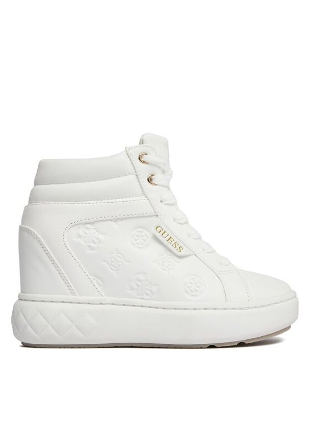 Guess Sneakersy Roxana FL8ROX LEA12 Biały. Kolor: biały. Materiał: skóra