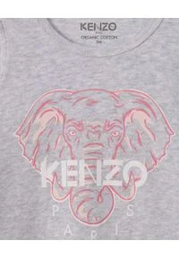 Kenzo kids - KENZO KIDS - Szare śpioszki Elephant 0-2 lat. Kolor: szary. Materiał: bawełna. Wzór: nadruk #4