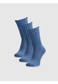 4f - 4F Skarpety casual za kostkę (3-pack) damskie - granatowe 35-38. Kolor: niebieski. Materiał: bawełna #1