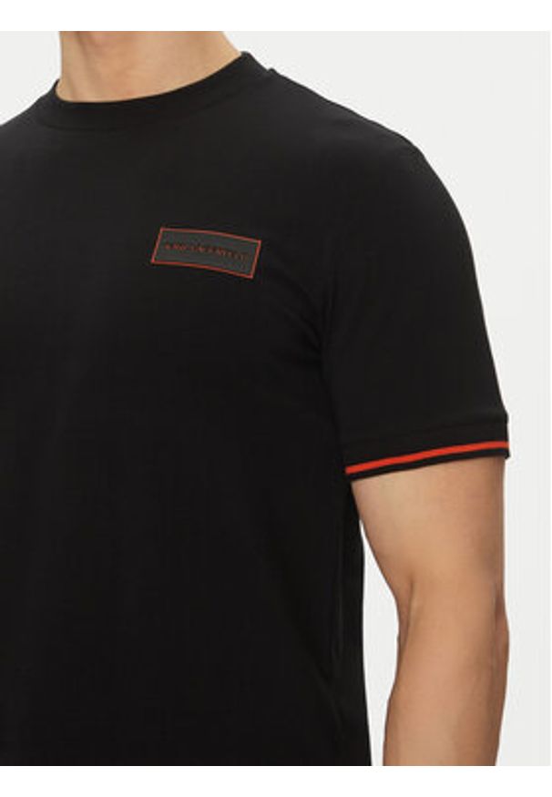 Karl Lagerfeld - KARL LAGERFELD T-Shirt 755020 552221 Czarny Regular Fit. Typ kołnierza: dekolt w karo. Kolor: czarny. Materiał: bawełna