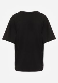 Renee - Czarny T-shirt Bawełniany z Dekoltem w V Adozixie. Okazja: na co dzień. Kolor: czarny. Materiał: bawełna. Styl: street, casual #5