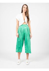 Pinko Spodnie "Teso 1" | 1G161F 8405 | Teso 1 | Kobieta | Zielony. Stan: podwyższony. Kolor: zielony. Materiał: wiskoza. Wzór: aplikacja, kwiaty