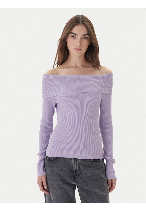 Kontatto Sweter 3M0813C Fioletowy Regular Fit. Kolor: fioletowy. Materiał: syntetyk