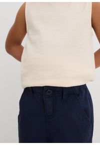 bonprix - Spodnie chinosy slim fit z regulowaną talią, straight. Kolor: niebieski #3