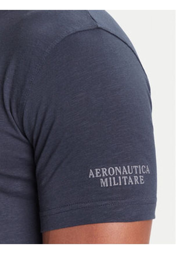 Aeronautica Militare T-Shirt 252TS2472UJ00708 Granatowy Regular Fit. Kolor: niebieski. Materiał: bawełna