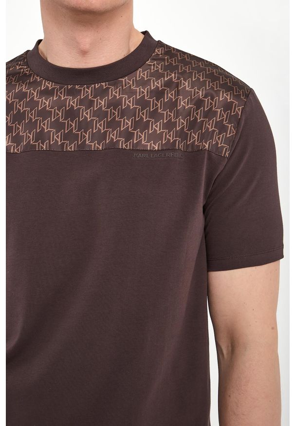 Karl Lagerfeld - T-shirt męski z nadrukiem logo KARL LAGERFELD. Wzór: nadruk