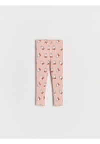 Reserved - Prążkowne legginsy Miffy - pastelowy róż. Kolor: różowy. Materiał: bawełna