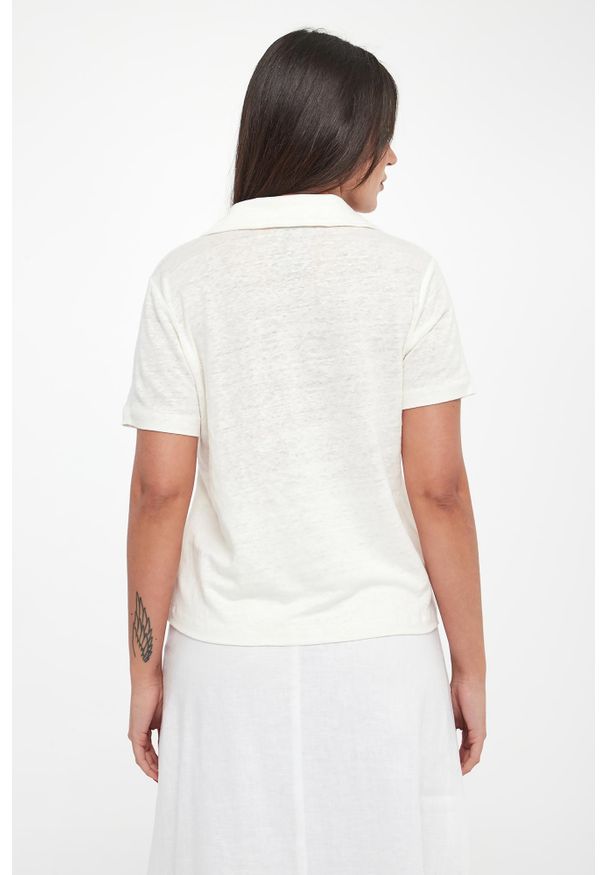 Ecoalf - Polo damskie lniane Troms ECOALF. Typ kołnierza: polo. Materiał: len