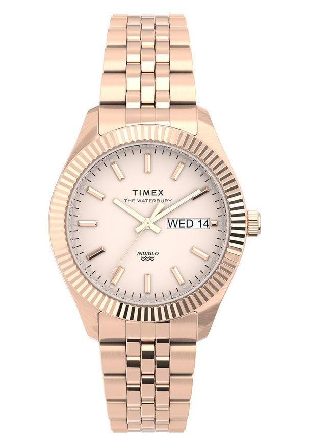 Timex zegarek TW2U78400 Waterbury Legacy Boyfriend damski. Kolor: złoty. Materiał: materiał