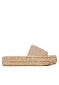 Calvin Klein Espadryle Flatf Espa Mule Nub Mg HW0HW02890 Beżowy. Kolor: beżowy. Materiał: skóra, nubuk #1