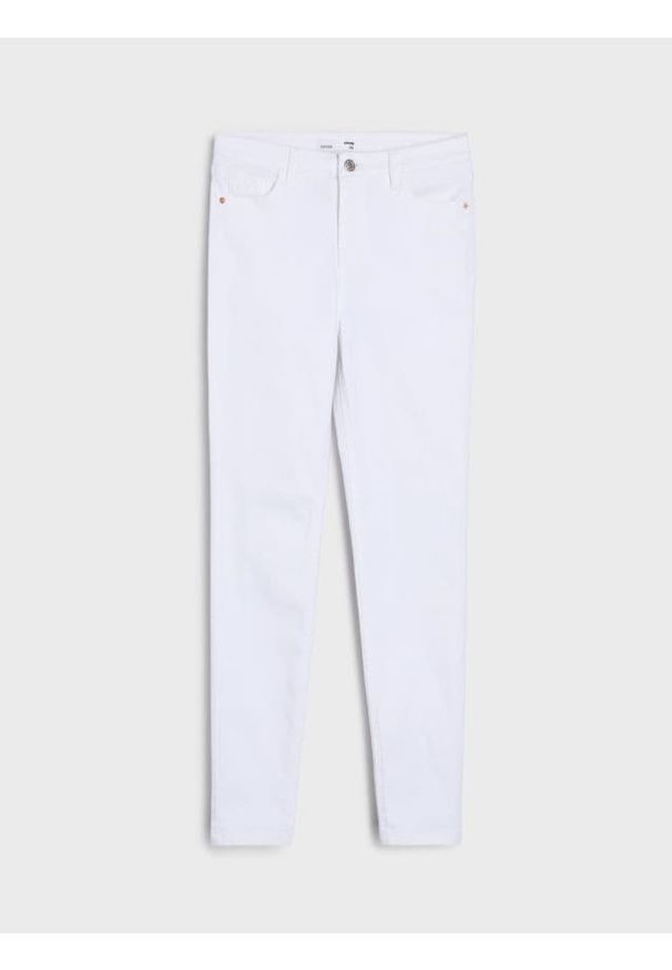 Sinsay - Jeansy skinny - biały. Kolor: biały