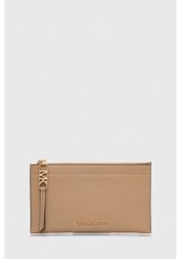 MICHAEL Michael Kors portfel skórzany damski kolor beżowy. Kolor: beżowy. Materiał: skóra