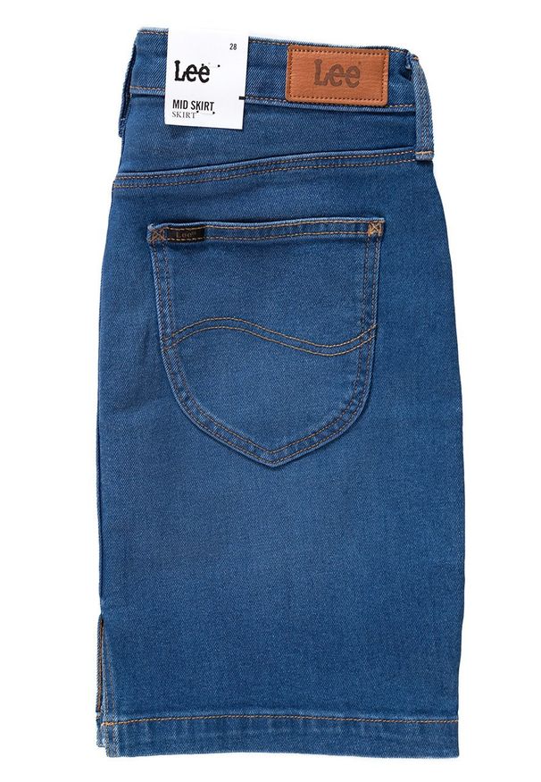 Lee - SPÓDNICA JEANSOWA LEE MID SKIRT MID BELLEVUE L38JLTGX 112108224. Materiał: jeans