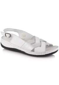 Skórzane sandały damskie płaskie białe T.Sokolski L22-521. Kolor: biały. Materiał: skóra