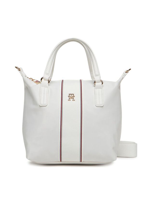TOMMY HILFIGER - Tommy Hilfiger Torebka Poppy Small Tote Corp AW0AW17204 Écru
