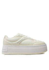 Calvin Klein Jeans Sneakersy Bold Platf Low Lace Mix In Mtl YW0YW01471 Beżowy. Kolor: beżowy