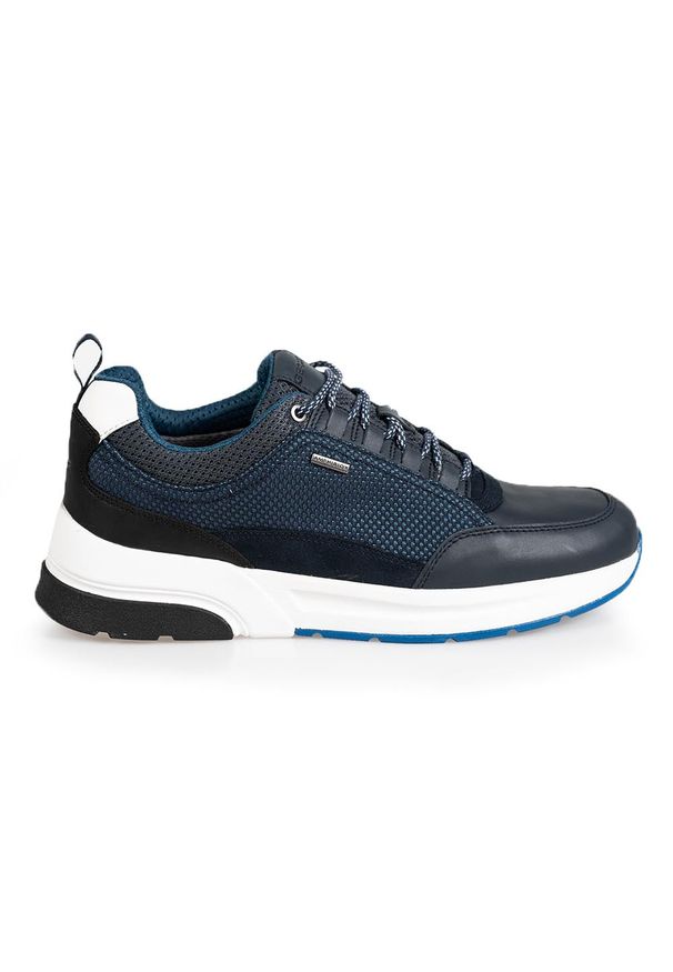 Geox Sneakersy "Rockson B" | U947WA 04314 | Rockson B | Mężczyzna | Granatowy. Nosek buta: okrągły. Kolor: niebieski. Materiał: skóra, materiał