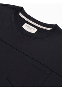 Ombre Clothing - Bluza męska bez kaptura z kieszonką - czarna V6 B1277 - XXL. Typ kołnierza: bez kaptura. Kolor: czarny. Materiał: bawełna #5