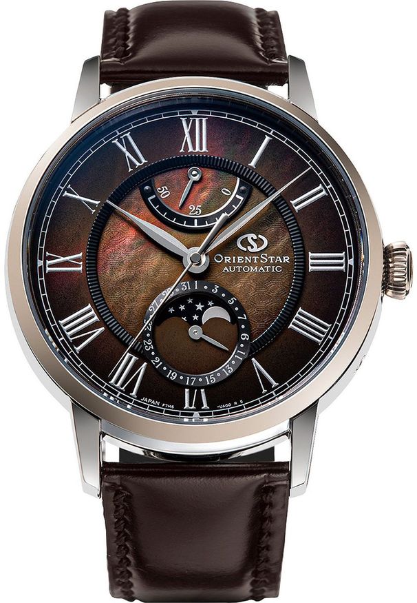 Zegarek Orient Star Zegarek męski Orient Star RE-AY0121A00B brązowy. Kolor: brązowy
