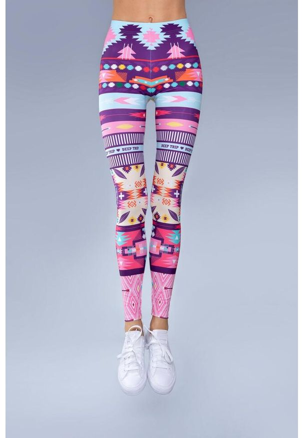 Legginsy sportowe damskie DEEP TRIP Lukier. Kolor: wielokolorowy