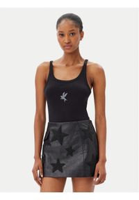 One Teaspoon Top Fine 26605 Czarny Slim Fit. Kolor: czarny. Materiał: bawełna