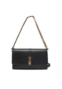 TOMMY HILFIGER - Tommy Hilfiger Torebka Th Heritage Conv Crossover Chain AW0AW17223 Czarny. Kolor: czarny. Materiał: skórzane