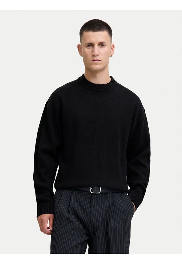 Jack & Jones - Jack&Jones Sweter Urban 12278942 Czarny Relaxed Fit. Kolor: czarny. Materiał: bawełna