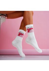 Milena - Białe skarpetki damskie gang gang 1229. Kolor: biały. Materiał: elastan, bawełna, poliamid, materiał #1