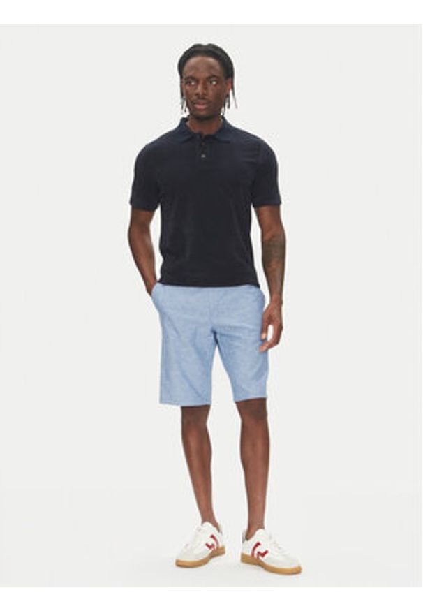 Lindbergh Polo 30-404263 Granatowy Relaxed Fit. Typ kołnierza: polo. Kolor: niebieski. Materiał: bawełna