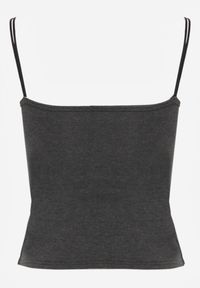 Renee - Szary Top z Wiskozy na Podwójnych Ramiączkach Indrea. Okazja: na co dzień. Kolor: szary. Materiał: wiskoza. Długość rękawa: na ramiączkach. Styl: casual, klasyczny #6