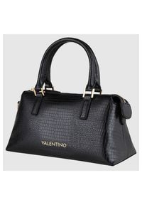 Valentino by Mario Valentino - VALENTINO Czarny mały kuferek bagel we wzór węża. Kolor: czarny #3