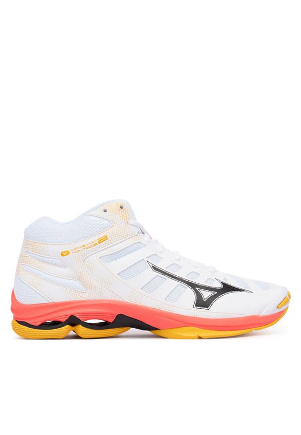 Mizuno Buty halowe Wave Voltage 2 Mid V1GA2465 Pomarańczowy. Kolor: pomarańczowy. Materiał: skóra. Model: Mizuno Wave