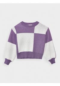outhorn - Sweter o kroju boxy damski - kolorowy. Materiał: poliester, prążkowany, poliamid, materiał, akryl, dzianina. Wzór: kolorowy #4