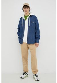 Wrangler bluza bawełniana męska kolor biały z kapturem z nadrukiem. Typ kołnierza: kaptur. Kolor: biały. Materiał: bawełna. Wzór: nadruk #3