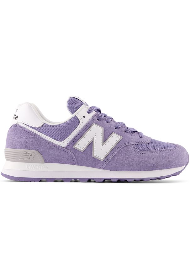 Buty unisex New Balance U574RWE – fioletowe. Okazja: na co dzień. Kolor: fioletowy. Materiał: skóra, syntetyk, zamsz, materiał, guma. Szerokość cholewki: normalna. Model: New Balance 574