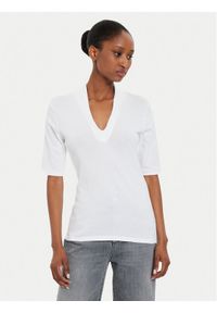 United Colors of Benetton - United Colors Of Benetton Bluzka 3GA2D400U Biały Slim Fit. Kolor: biały. Materiał: bawełna #1