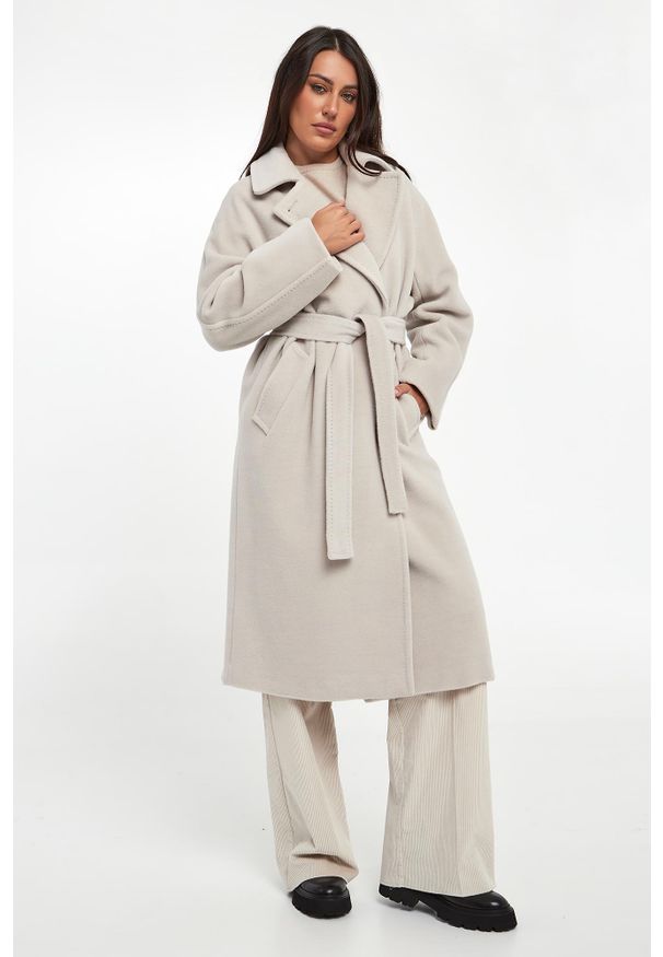 Marella - Płaszcz damski z wełny dziewiczej English MARELLA. Materiał: wełna